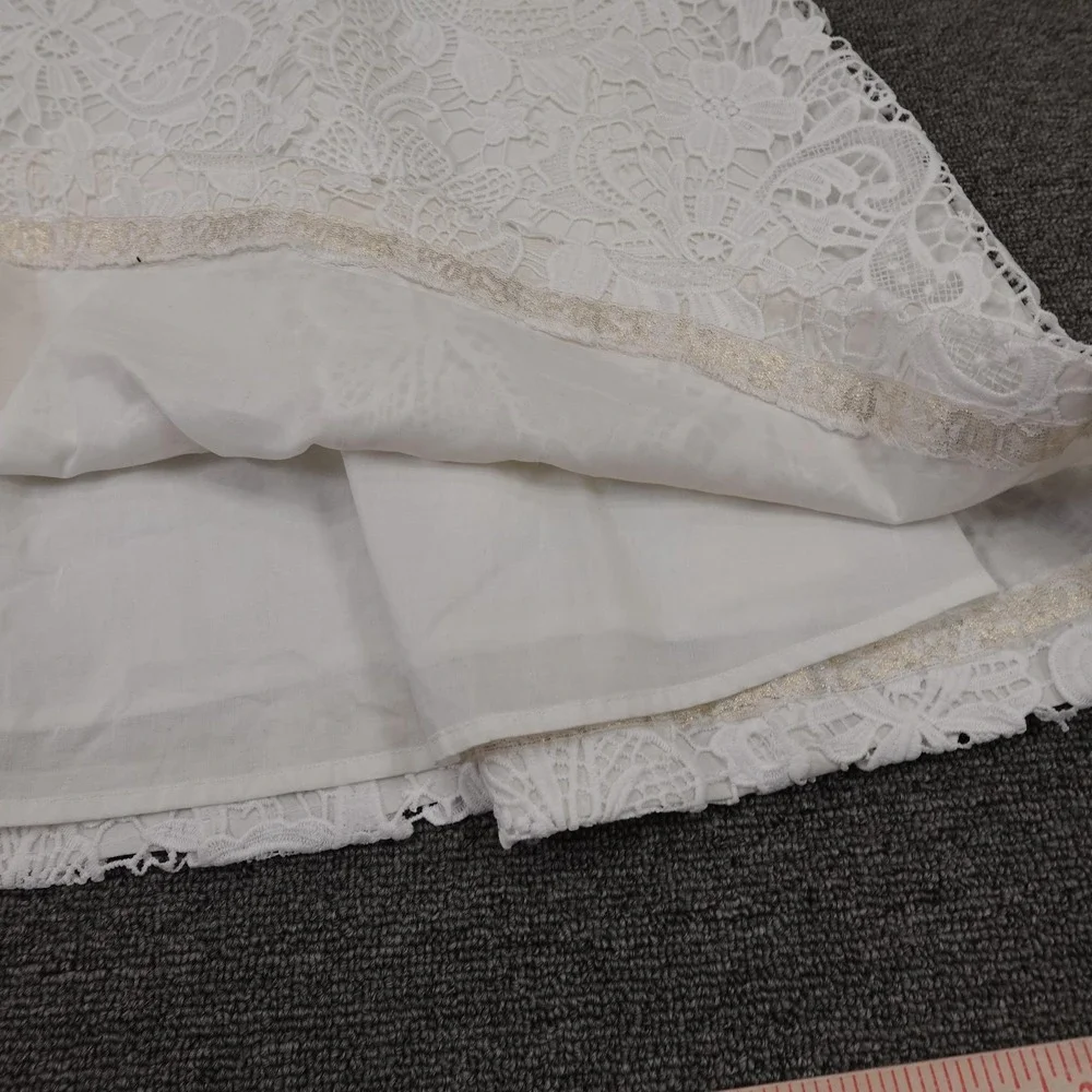 Lilly Pulitzer Sienna Dress Womens 14 White Floral Lace Strapless Fit & Flare - Picture 3 of 12